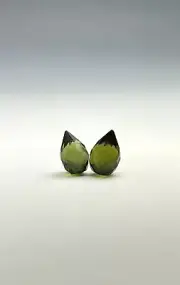 2.24ct 2PCS MOLDAVITE faceted drop LOT #CM82