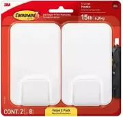 3M Command X-Large Hooks - Qty 2 of the double packs (4 total hooks)