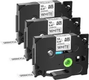 3PK Label Compatible with Brother TZe 231 TZ231 PT-D220 D210 H110 1880 1/2" 12mm
