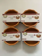 Celebrate It Ceramic 4x2in Fall Pumpkin Ramekins Orange - Set of 4