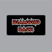 DIAMOND BACK - Black, Silver & Orange words Banner - old school bmx