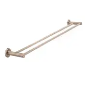MEIR Round Brass Double Towel Rail - Champagne - 900mm