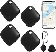 AURTEC Smart GPS Tracker for Pets, Vehicles, Keys & Luggage - Compatible with Apple Find My App (iOS Only), Real-Time Global Location Tracking, Long Battery Life, Geo-Fencing, 4 Pack