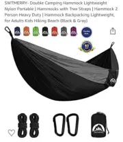 Outdoor Camping Nylon Hanging Hammock ONLY BLUE AVAILABLE