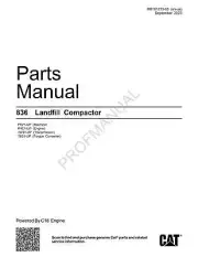 Caterpillar Cat 836 Landfill Compactor Parts Catalog Manual M0161213