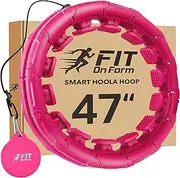 Weighted Hoola Hoop for Adults Weight Loss - Smart Exercise 2 in 1 Abdomen Massage Fitness Hoop - Adjustable 24 Detachable Knots - Abs Workout Hoola Hoops with Cooling Towel