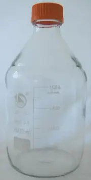Glass bottle w cap autoclavable culture media medium 3000ml 3L lab glassware New