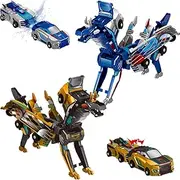 Dinosaur Transformer Car Toy into Dinosaurs,Fun - Collision Transforming Car Toys for Birthday Christmas Easter Boys & Girls Age 3 4 5 6 7 8 Years (2pcs)
