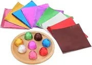 Yardwe 400PCS Chocolate Foil Wrappers Colored Sweets Wrappers Aluminium Foil Candy Wrappers Chocolate Wrapping Paper Chocolate Packaging 10 x 10 cm
