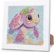 5D Diamond Painting Kit Full Drill - Turtle, Diamonds Art with Frame, Animal Gem Painting Easy Kits, DIY Diamond Art for Adults and Children Gifts(7.09x7.09 inch)