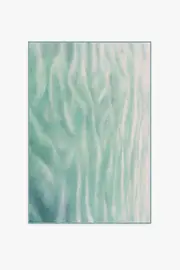 120' x 185' | Machine Washable Runner Rug | Kid & Pet Friendly | Indoor Rug | Gray Malin Nantucket Waves Aqua Tufted Rug | Ruggable