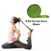 2pcs*3.2m Yoga Stretch Straps Green D-Ring Belt Figure Waist Leg Exercise