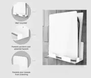 BEJOY Wall Mount for PS5, Wall Mount Bracket Set White PS5 PS4 Accessories