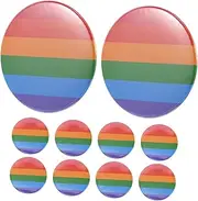 ERINGOGO 10pcs Colorful Badge Lgbtq Rainbow Pin Pride Symbol Pin Pride Month Party Favors Pinback Buttons Gay Day Badge Round Rainbow Buttons Lgbt Decoration Equality Brooch Iron