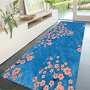 Runner Rug for Hallway Blue Vintage Extra Long Runners Carpets for Hall Entryway Aisle Corridor 1m 1.5m 2m 2.5m 3m 3.5m 4m 4.5m 5m 5.5m 6m Custom Length(2.6ft×6.6ft/80×200cm)