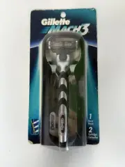 Original Gillette Mach 3 Razor Blade Shaver Handle 2 Cartridges 2001 Vintage