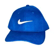 NIKE Mens Women’s Royal Blue with Embroidered White Swoosh Adjustable Hat Cap