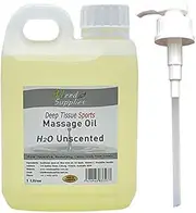 Need Supplies Deep Tissue Sports Massage Oil 1 Litre + Pump, Unscented, Natural, 2 Count, Unisex, Athletes and Physically Active Individuals