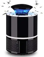 [HUNTINGOOD] Electric Mosquito Insect Killer/mosquito trap/Bug Zapper with 360 Degrees LED Trap Lamp,Strong Built in Suction Fan,USB Power Supply,Chemical-free and Quite for Indoor (Black/White) (Black)