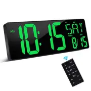 XREXS Large Digital Wall Clock with Remote Control, 16.5 Inch LED Display, Co...