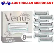 GILLETTE Venus for Pubic Hair & Skin Razor Blade Refill Cartridges 8 Pack NEW