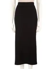 Black Stretchy Midi Skirt