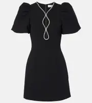 [Rebecca Vallance] Rebecca Vallance Estella embellished crêpe minidress UK 12 black
