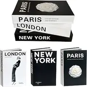 ifreeside Decorative Books for Home Decor Fake Books for Decoration for Living Room Designer Books Decor Set Black and White Hardcover Aesthetic Book Decor for Coffee Table (Black)