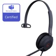 Yealink UH37 Microsoft Teams Certified USB Wired Headset, Mono, USB-C, 35mm Speaker, Busylight, Leather Ear Cushion, HD Audio