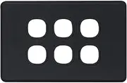 Beacon Lighting Lucci Power Ion 6 Gang Plate Only in Black