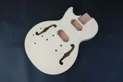 Left Hand Guitar Body Mahogany Flame Maple Veneer Two F Holes Bolt On Heel DIY