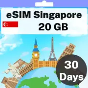 eSIM Singapore - 20 GB - 30 Days - Travel eSIM | QR code activation