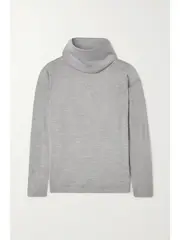 [AKRIS] AKRIS - Convertible Wool And Silk-blend Turtleneck Sweater - Gray - US14 US 14 Gray