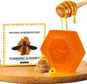 unbrand Turmeric Honey Soap Bar,Natural Soap, Moisturising Handmade Soap, Bath Soap, Natural Soap For Moisturizing,Shrinking Pores,Cleaning Skin,Ac...