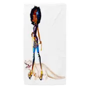 Cool Afro Black Girl the Man Eater Alligator Microfiber Beach Towel