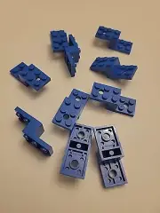 NEW LEGO 6X BLUE STONE 1X2X1 1/3 W/2 PLATES 2X2 #11215.