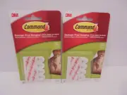 LOT OF 2 Command Poster Strips White Small 12 Strips Per Pack 24 Strips Total