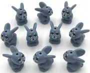 Lego 10 New Sand Blue Bunnys Rabbits Friends Sitting w/ Medium Nougat Eyes Parts
