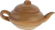 Mobestech Wood Carved Teapot Decor Antique Wooden Teapot Figurine Unique Adornment for Home Office Cabinet Random Style Premium Wood Craftsmanship
