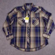 Wrangler Button Up Shirt XL Advanced Comfort Premium Performance Pearl Snap