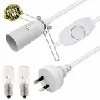 Salt Lamp Cord with Dimmer Switch, 2 E14 Bulbs, 1.8m Cable, Metal Clip, for Hima