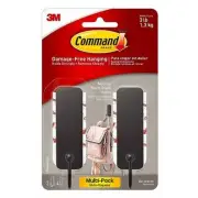 Medium Decorative Wall Hooks, Damage Free Hanging Wall Hooks with Matte Black