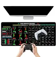 Stock Chart Desk Mat - 30x80x0.2cm Stock Market Computer Pad | Stock Market Non-Slip Trading Computer Pad | Day Trading Desk Pad Finance Keyboard Mat for Stock Trader, Finance Students