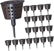 Kisangel Bonsai Fertilization Cup 30pcs Plastic Fertilization Mesh Basket Bonsai Nutrient Pot Lid for Plant Care