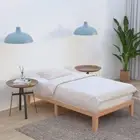 NNEDSZ Single Size Warm Wooden Natural Bed Base Frame – King Single
