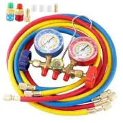 3 Way AC Manifold Gauge Set, 5FT Diagnostic Manifold Gauge Set+ R134A Adapter