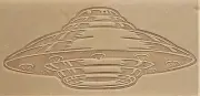 ACRYLIC Leather Embossing Stamp - ALIEN SPACESHIP - UFO - for Veg Tanned Leather