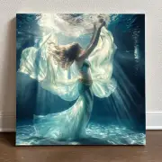 Grace Submerged V Belly Dance Canvas Art 16 in x 16 in