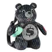 Sprayground Money Bear Cub Mini Backpack Small Bag Grey Monogram Rare Checkered