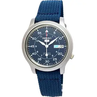 SEIKO 精工 SNK807K2手錶 盾牌5號 藍色帆布 軍用 機械錶 男錶【錶飾精品】